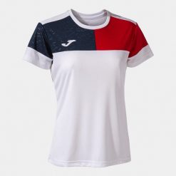 Sportowa T-Shirt Damska Joma XL - Biała/Czerwona Oddychająca i Stylowa. Białe koszulki sportowe Joma, bez wzorów, bez ramiączek, do piłki nożnej. Za 157.99 zł.