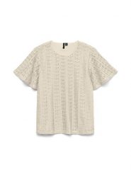 Vero Moda Bluzka w kolorze beżowym rozmiar: S. Brązowe bluzki Vero Moda, s, bez wzorów, z koronki, bez kołnierzyka, bez ramiączek. Za 62.03 zł.