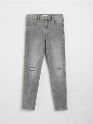 Jeansy skinny - szary. Szare jeansy Sinsay, l, bez wzorów. Za 69.99 zł.
