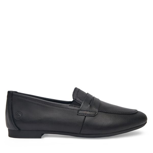 Lordsy Remonte. Czarne lordsy Remonte, bez wzorów, bez obcasa, bez zapięcia. Za 379.99 zł.