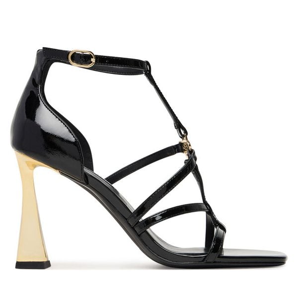 Sandały KARL LAGERFELD. Czarne sandały KARL LAGERFELD, bez wzorów, bez obcasa, na słupku, bez zapięcia. Za 539.99 zł.