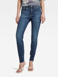 G-Star Dżinsy - Skinny fit - w kolorze granatowym rozmiar: W26/L30. Niebieskie jeansy G-Star, l, z aplikacjami. Za 188.85 zł.