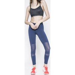 Adidas Performance - Legginsy. Niebieskie legginsy adidas Performance, l, z aplikacjami, z bawełny. W wyprzedaży za 89.90 zł.
