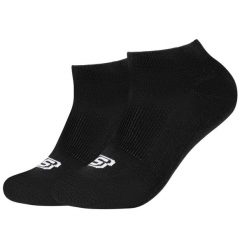 Skarpetki sportowe dla dorosłych 2PPK Basic Cushioned Sneaker Socks. Czarne skarpety Skechers, bez wzorów, z bawełny. Za 29.99 zł.