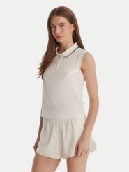 Guess Polo V6GP03 K2958 Biały Regular Fit. Białe koszulki polo Guess, l, z aplikacjami, z bawełny, bez kołnierzyka, bez ramiączek. Za 239.99 zł.