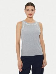 ViCOLO Top RB0606 Szary Slim Fit. Szare topy ViCOLO, bez wzorów, z bawełny, bez kołnierzyka, bez ramiączek. Za 179.99 zł.
