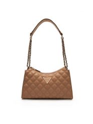 Guess Torebka HWQG87 48130 Beżowy. Brązowe listonoszki Guess, z aplikacjami, ze skóry, bez dodatków. Za 279.99 zł.