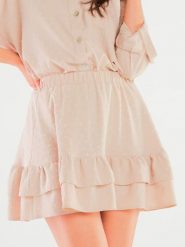 Awama Spódnica w kolorze beżowym rozmiar: L/XL. Brązowe spódnice Awama, l, bez wzorów, mini, rozkloszowane. Za 219.99 zł.