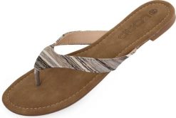 Damskie klapki Loap Herba Brown. Brązowe klapki ÀLG, bez wzorów, z gumy, bez obcasa. Za 144.99 zł.