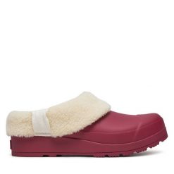 Klapki Hunter. Czerwone klapki Hunter, bez wzorów, bez obcasa. Za 279.99 zł.