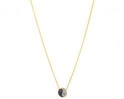 Naszyjnik z żółtego złota z brylantami - yin yang - 0,16 ct - próba 585. Żółte naszyjniki Apart, z brylantem, złote. Za 2,590.00 zł.