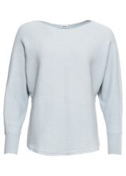 Sweter oversize z prążkowanej dzianiny. Niebieskie swetry bonprix, bez wzorów, z dzianiny, bez ramiączek. Za 119.99 zł.