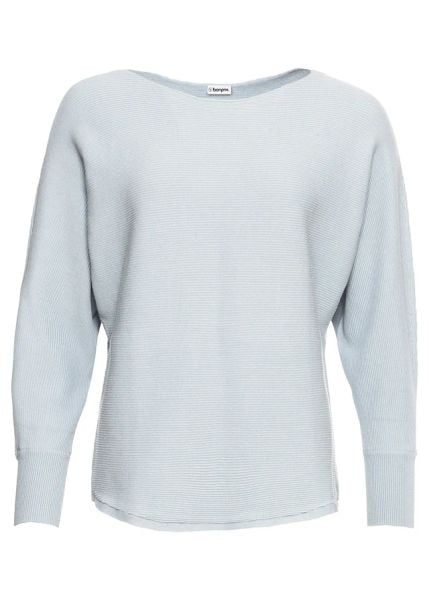 Sweter oversize z prążkowanej dzianiny. Niebieskie swetry bonprix, bez wzorów, z dzianiny, bez ramiączek. Za 119.99 zł.