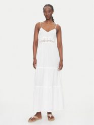 Vero Moda Sukienka letnia Quincy 10324588 Biały Regular Fit. Białe sukienki Vero Moda, na lato, xl, bez wzorów, z bawełny, bez kołnierzyka, bez ramiączek. Za 199.99 zł.