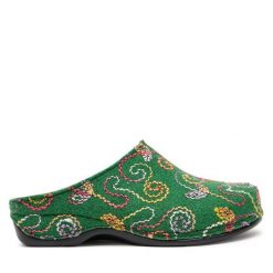 Kapcie Berkemann. Zielone obuwie domowe Berkemann, bez wzorów, bez zapięcia. Za 379.99 zł.