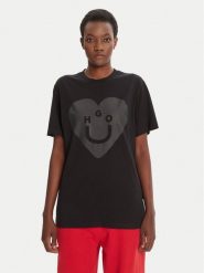 HUGO T-Shirt Vintage 50545053 Czarny Loose Fit. Czarne t-shirty Hugo, xs, bez wzorów, z bawełny, bez kołnierzyka, bez ramiączek. Za 239.99 zł.