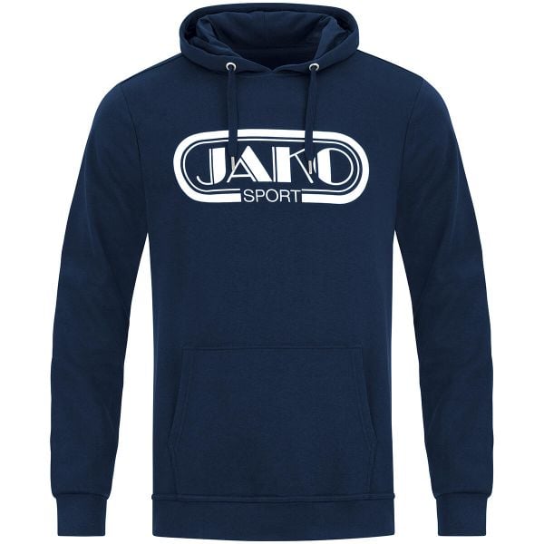 Bluza z kapturem Jako Retro. Niebieskie bluzy JAKO, xl, bez wzorów, z bawełny, z kapturem. Za 204.00 zł.