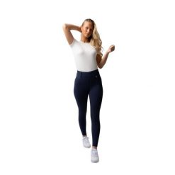 Damskie legginsy jeździeckie z pełną przyczepnością Horze Mira. Niebieskie legginsy HORZE, l, bez wzorów, z materiału. Za 301.50 zł.