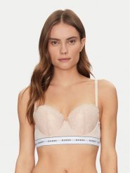 Guess Biustonosz balkonetka O2BC06 KBBT0 Beżowy. Brązowe biustonosze Guess, z aplikacjami, z syntetyku. Za 169.99 zł.
