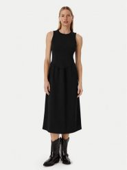 Calvin Klein Sukienka codzienna LV044G207G Czarny Regular Fit. Czarne sukienki Calvin Klein, na co dzień, xxl, bez wzorów, z syntetyku, bez kołnierzyka, bez ramiączek, proste. Za 569.99 zł.