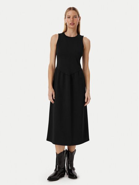 Calvin Klein Sukienka codzienna LV044G207G Czarny Regular Fit. Czarne sukienki Calvin Klein, na co dzień, m, bez wzorów, z syntetyku, bez kołnierzyka, bez ramiączek, proste. Za 569.99 zł.