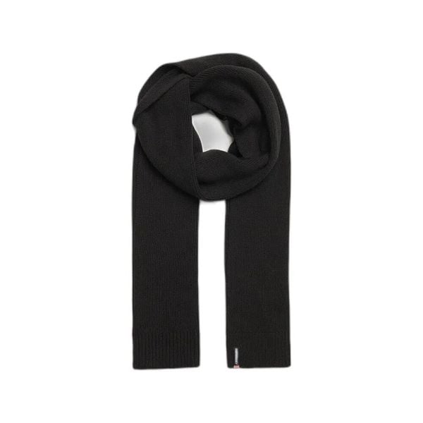 Damski szal wełniany Superdry Essential. Czarne szaliki Superdry, bez wzorów, z dzianiny, klasyczne. Za 163.60 zł.