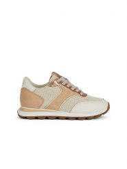 Geox Skórzane sneakersy "Spherica Vseries" w kolorze kremowo-pomarańczowym rozmiar: 37. Brązowe trampki Geox, bez wzorów, z materiału, bez zapięcia. Za 327.45 zł.