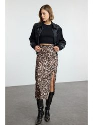 Trendyol Spódnica w kolorze beżowo-czarnym rozmiar: XS. Brązowe spódnice Trendyol, xs, bez wzorów, midi. Za 65.99 zł.