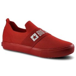 Czerwone Tenisówki Big Star Modne Obuwie Damskie. Czerwone trampki Big Star, bez wzorów, z gumy, bez zapięcia. Za 99.99 zł.