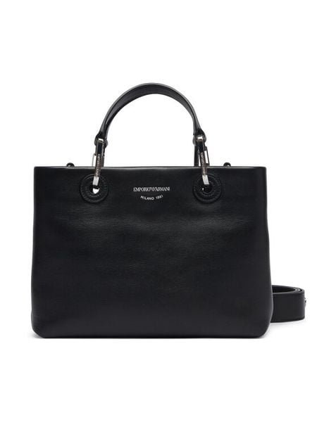 Emporio Armani Torebka EW000361 Czarny. Czarne torebki klasyczne Emporio Armani, bez wzorów, ze skóry, bez dodatków. Za 2,239.00 zł.