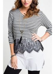 Milan Kiss Koszulka w kolorze czarno-szarym rozmiar: S. Czarne bluzki Milan Kiss, s, bez wzorów, z koronki, bez kołnierzyka, bez ramiączek. Za 82.99 zł.