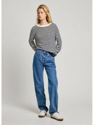 Pepe Jeans Sweter "Poppy" w kolorze granatowo-białym rozmiar: XL. Niebieskie swetry Pepe Jeans, xl, bez wzorów, z bawełny, bez ramiączek. Za 158.47 zł.