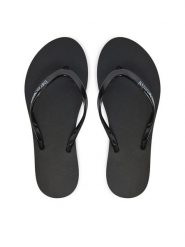 Emporio Armani Japonki XVQS09 XN118 00002 Czarny. Czarne klapki Emporio Armani, bez wzorów, z tworzywa sztucznego, bez obcasa. Za 249.99 zł.
