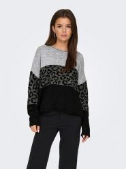 ONLY Sweter w kolorze czarno-szarym rozmiar: XL. Czarne swetry Only, xl, bez wzorów, bez ramiączek. Za 92.45 zł.