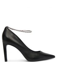 Calvin Klein Szpilki Ess Stiletto Hdw Chain Lth 90 HW0HW02718 Czarny. Czarne szpilki Calvin Klein, bez wzorów, ze skóry, bez obcasa, na szpilce, bez zapięcia. Za 649.99 zł.