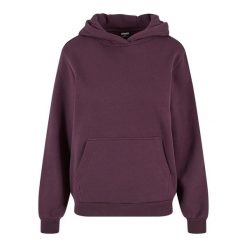 Bluza Z Kapturem Damska Puszysta. Fioletowe bluzy Urban Classics, bez wzorów, z kapturem. Za 147.99 zł.