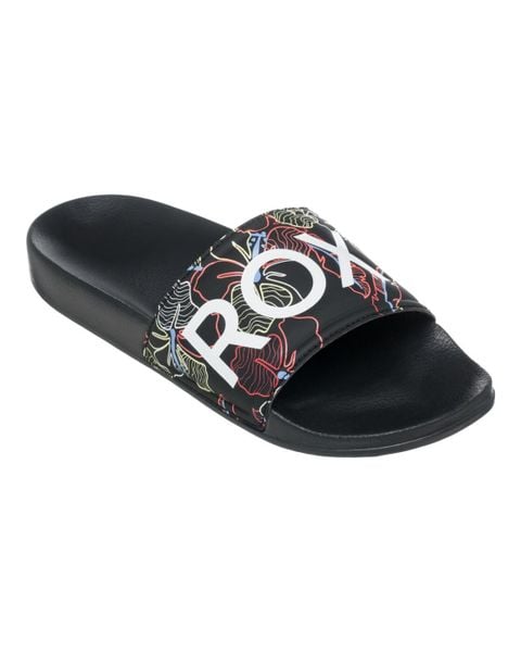 Klapki basenowe damskie Roxy SLIPPY II. Czerwone klapki Roxy, bez wzorów, z gumy, bez obcasa. Za 109.99 zł.