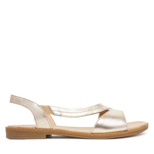 Sandały Lasocki. Żółte sandały Lasocki, bez wzorów, bez obcasa, na płaskiej podeszwie, bez zapięcia. Za 149.99 zł.