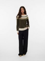 Vero Moda Sweter w kolorze khaki rozmiar: XL. Brązowe swetry Vero Moda, xl, bez wzorów, z wełny, bez ramiączek. Za 114.17 zł.