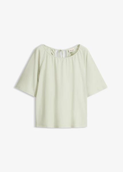 Koszulka oversize z bawełny organicznej. Zielone bluzki bonprix, bez wzorów, z bawełny, bez kołnierzyka, bez ramiączek. Za 94.99 zł.