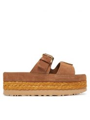 Ugg Klapki W Aubrey Slide 1167451 Brązowy. Brązowe klapki UGG, bez wzorów, ze skóry, bez obcasa. Za 579.99 zł.
