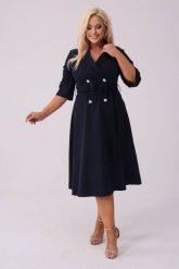 Elegancka granatowa żakietowa sukienka Marietta XXL OVERSIZE. Żółte sukienki Moda Size Plus Iwanek, do pracy, l, bez wzorów, z elastanu, biznesowe, bez kołnierzyka, bez ramiączek, mini, oversize. Za 325.00 zł.