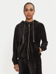 Fracomina Bluza FR24WT9006J461R9 Czarny Regular Fit. Czarne bluzy Fracomina, s, bez wzorów, z syntetyku, bez kaptura. Za 339.99 zł.