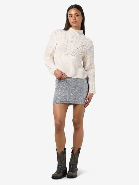 Noisy may Sweter "Haysa" w kolorze kremowym rozmiar: M. Brązowe swetry Noisy may, m, bez wzorów, ze splotem, bez ramiączek. Za 138.70 zł.