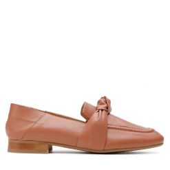 Lordsy GINO ROSSI. Brązowe lordsy Gino Rossi, bez wzorów, bez obcasa, bez zapięcia. Za 279.99 zł.
