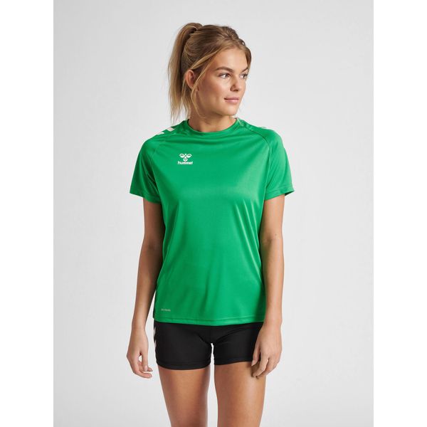 Koszulka sportowa z krótkim rękawem damska Hummel Core XK Poly T-Shirt S/S Woman. Zielone koszulki sportowe Hummel, bez wzorów, bez ramiączek, do piłki ręcznej. Za 118.00 zł.