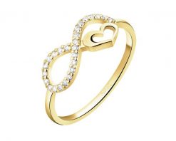 Złoty pierścionek z cyrkoniami - nieskończoność, serce. Żółte pierścionki Apart, z cyrkonią, złote. Za 1,399.00 zł.