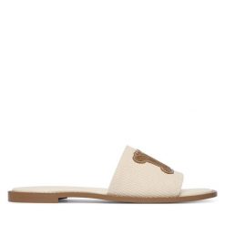 Klapki Max Mara. Brązowe klapki Max Mara, bez wzorów, bez obcasa. Za 974.99 zł.
