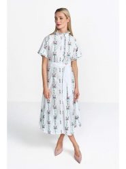 Rich & Royal Sukienka w kolorze białym ze wzorem rozmiar: 36. Białe sukienki Rich & Royal, bez wzorów, z bawełny, bez kołnierzyka, bez ramiączek, maxi. Za 292.89 zł.