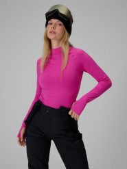 4F Bielizna termiczna ocieplana (góra) damska - różowa XS. Czerwona bielizna sportowa 4f, l, bez wzorów, z materiału. Za 129.99 zł.